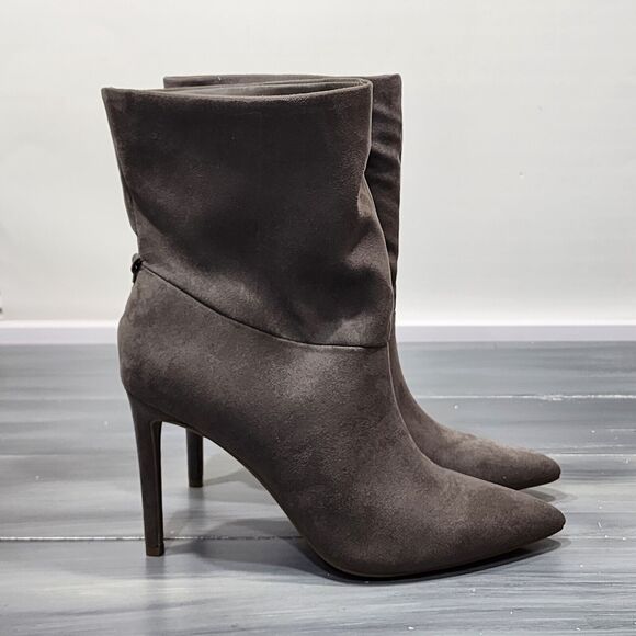 INC International Concepts Reanna Boots Stiletto Heel Pointed Toe Faux Suede 9M - Picture 5 of 12